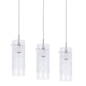 Lampa Wisząca Italux Chrom 3xE27 Szkło Przezroczyste MDM1957-3 small 0