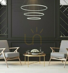 Lampa wisząca Milagro ORION biała 3 pierścienie LED 99W 6930lm 3000K 80 cm ML503 small 2