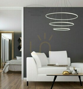 Lampa wisząca Milagro ORION biała 3 pierścienie LED 99W 6930lm 3000K 80 cm ML503 small 3