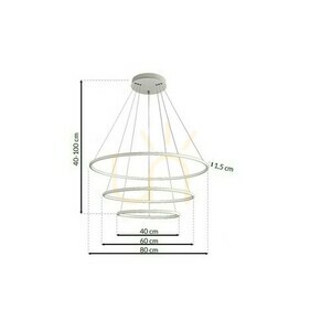 Lampa wisząca Milagro ORION biała 3 pierścienie LED 99W 6930lm 3000K 80 cm ML503 small 6